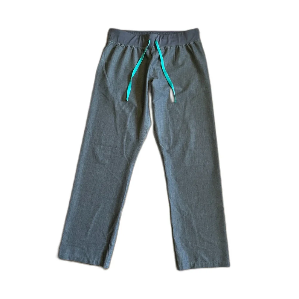 FIGS Gray Straight Leg Draw String Basic Scrub Pants  Mens Size Small